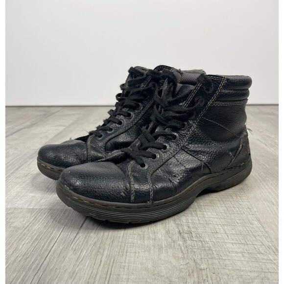 Dr Martens Boots Mens 9 M Sirota Ankle Bootie Black Leather Lace Up Comfort G - Picture 1 of 11